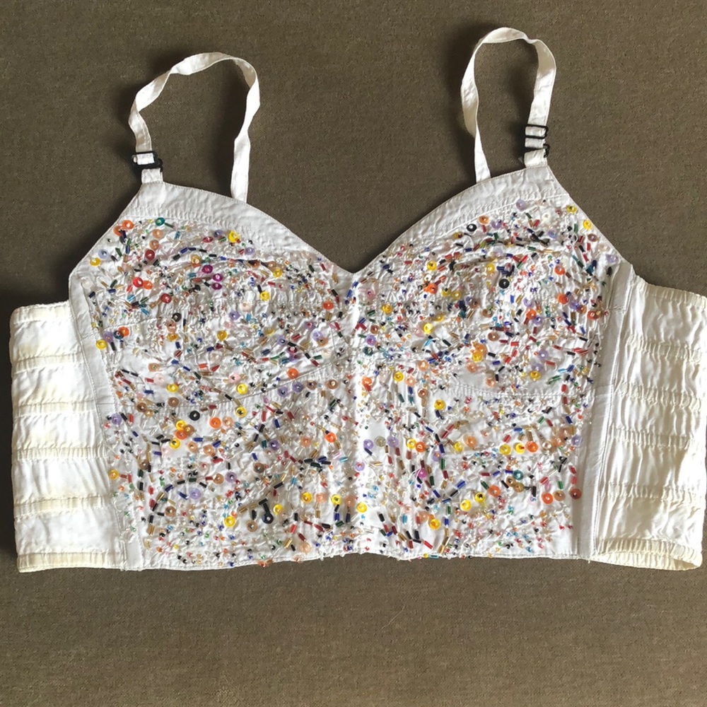 Beautiful bustier with beading.